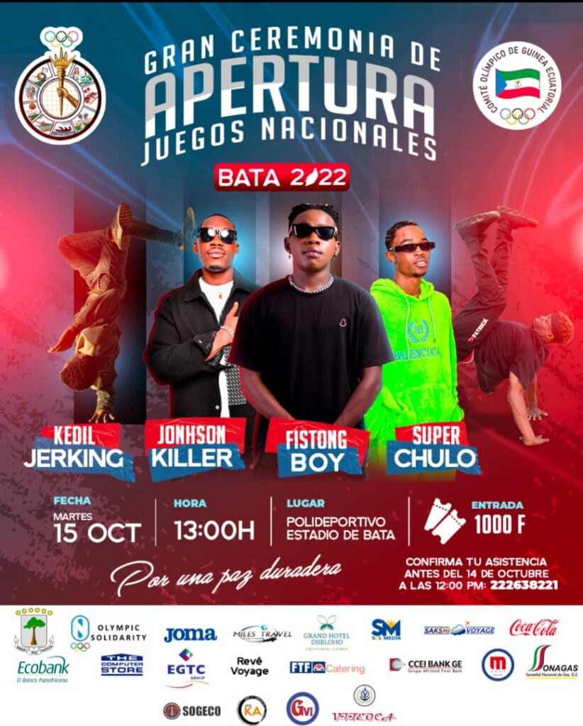 Fiston Boy y Johnson Killer encabezan la lista de actuaciones en la apertura de los juegos nacionales en Bata