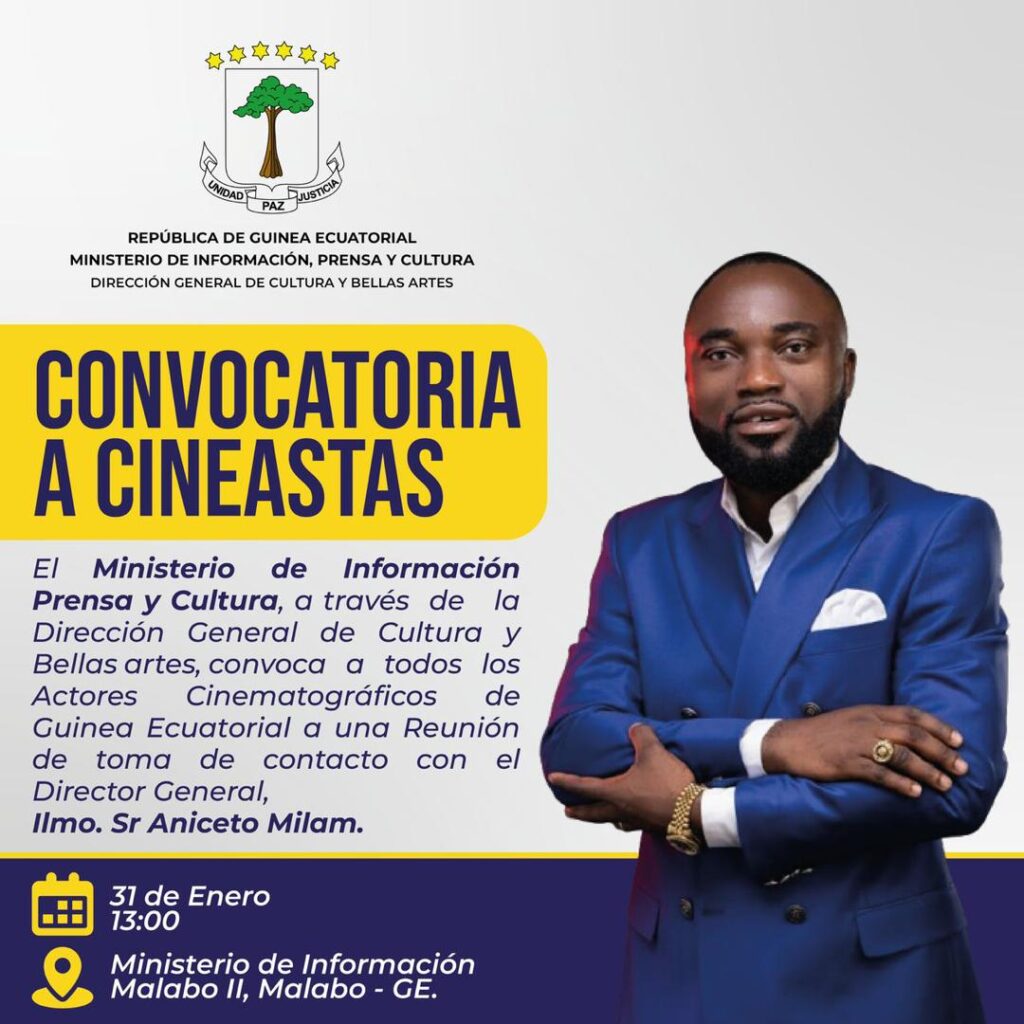 Cultura convoca a actores cinematográficos de Guinea Ecuatorial