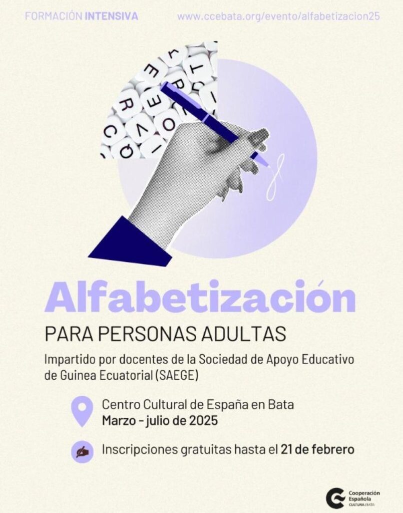 Curso de Alfabetización para Personas Adultas en el Centro Cultural de España en Bata